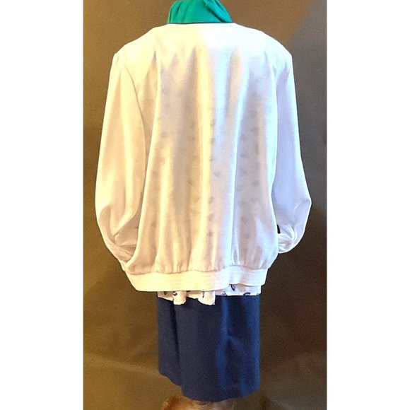 J. G. By Joyce 3 Piece Skirt, Shirt, Jacket Vintage Outfit Blue White 14/16 - Picture 4 of 15